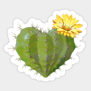 Cactus heart watercolor jellow flower Sticker